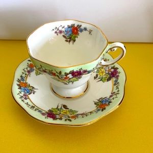 Foley Tea Cup and Saucer hand painted Floral Fine bone china England